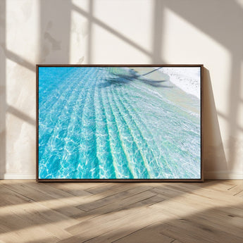 46233906-MGV-FC-36X24_Walnut-Coastal Wall Art – Turquoise Ocean Waves and White Sand Canvas Print, Tropical Beach Photography Decor for Bedroom, Living Room,