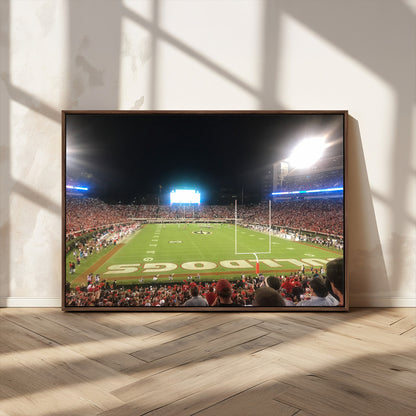 16230786-MGV-CV-36X24-Sanford Stadium Wall Art – Georgia Bulldogs Football Night Game Canvas Print, College Sports Decor for Man Cave, Bar, Office, or