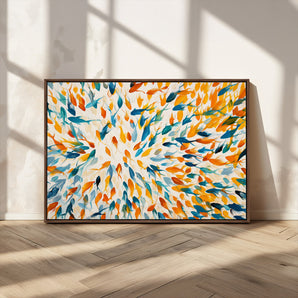 59969-MGV-CV-36X24-Abstract Ocean Wall Art Canvas Print, Framed Colorful Fish Art Picture Print, Brushstroke Fish Perfect Coastal Abstract Decor