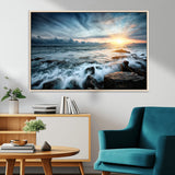 33428-MGV-CV-36X24-Ocean Sunrise Wall Art – Serene Seascape Canvas Print, Coastal Home or Office Decor, Perfect for Living Room, Bedroom, or Study