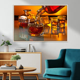 18250-MGV-CV-36X24-Whiskey Pour Wall Art – Captivating Whiskey Splash Canvas Print, Elegant Bar or Home Lounge Decor for Office, Man Cave or Living
