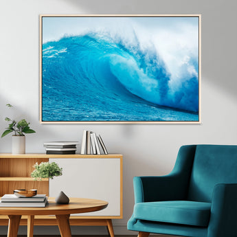13117-MGV-CV-36X24-Ocean Wave Wall Art – Dynamic Blue Surf Canvas Print, Coastal Beach Decor for Living Room, Bathroom, Office, or Beach House