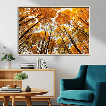 11823-MGV-CV-36X24-Golden Autumn Tree Canopy Wall Art – Stunning Fall Forest Leaves Print, Warm Seasonal Nature Decor for Home, Office or Cabin