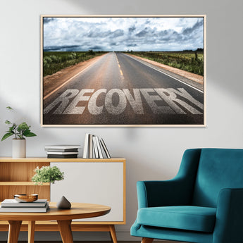50743-MGV-FC-36X24_Natural-Healing Road Wall Art – Motivational Highway Canvas Print, Inspirational Journey Decor for Office, Gym or Living Room