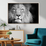 94453-MGV-CV-36X24-Lion Portrait Wall Art – Black and White King of the Jungle Canvas Print, Safari Wildlife Decor for Office, Bedroom, or Living