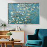65607-MGV-CV-36X24-Almond Blossom Wall Art – Van Gogh Blue Floral Canvas Print, Elegant Impressionist Painting Decor for Living Room, Bedroom or