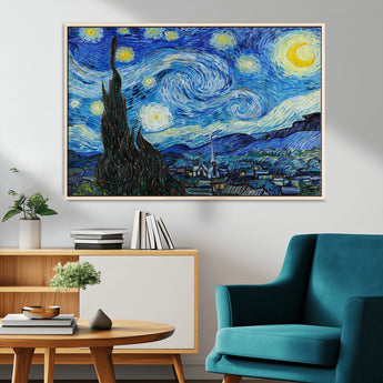 39177-MGV-CV-36X24-Starry Night Wall Art – Vincent van Gogh Famous Painting Canvas Print, Timeless Starry Sky Decor for Living Room, Bedroom or