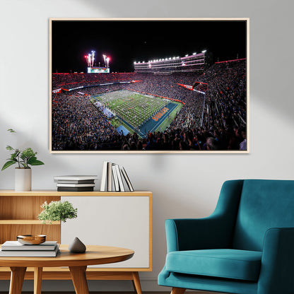 46899-MGV-FC-36X24_Natural-Ben Hill Griffin Stadium Wall Art Canvas Print, Framed Football Stadium Art Picture Print, Florida Football Stadium Perfect Sport
