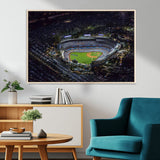 16515-MGV-FC-36X24_Natural-Dodgers Stadium Wall Art Canvas Print, Framed Baseball Stadium Art Picture Print, Dodgers Field Perfect Sport Room Decor Artwork
