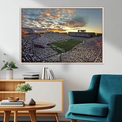 38807-MGV-CV-36X24-Beaver Stadium Wall Art Canvas Print, Framed Beaver Stadium Field Art Picture Print, Football Stadium Perfect Sport Room Decor