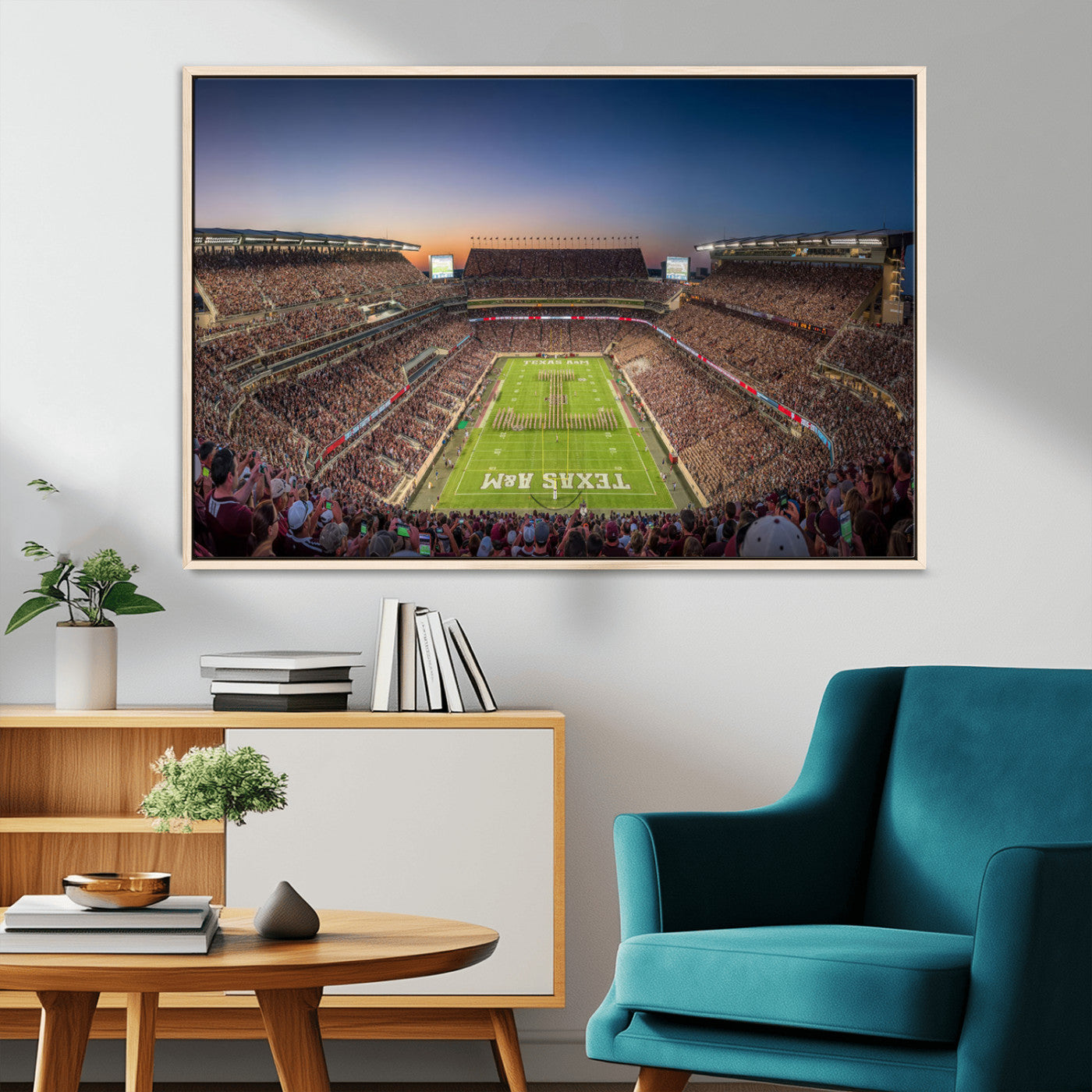17421-MGV-CV-36X24-Kyle Field Wall Art Canvas Print, Framed Texas Stadium Art Picture Print, Kyle Field Stadium Perfect Sport Room Decor Artwork