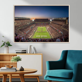 17421-MGV-FC-36X24_Natural-Kyle Field Wall Art Canvas Print, Framed Texas Stadium Art Picture Print, Kyle Field Stadium Perfect Sport Room Decor Artwork