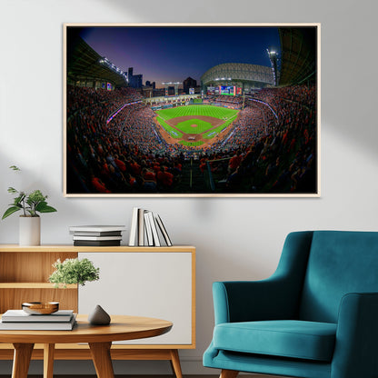 44322-MGV-CV-36X24-Minute Maid Park Wall Art Canvas Print, Framed Houston Astros Stadium Art Picture Print, Houston Astros Field Perfect Sports Room