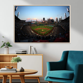 67670-MGV-FC-36X24_Natural-PNC Park Stadium Wall Art Canvas Print, Framed Pittsburgh Pirates Stadium Art Picture Print, PNC Park Field Perfect Sport Room