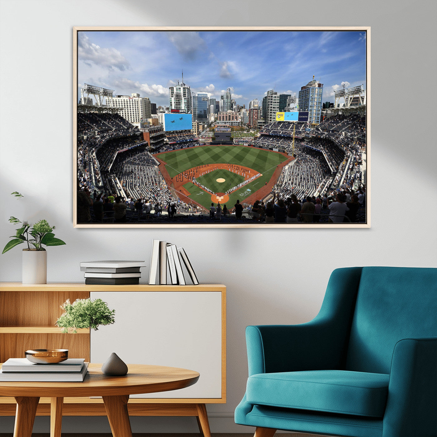 87122-MGV-CV-36X24-Petco Park Field Wall Art Canvas Print, Framed San Diego Stadium Art Picture Print, Petco Park Stadium Perfect Sport Room Decor