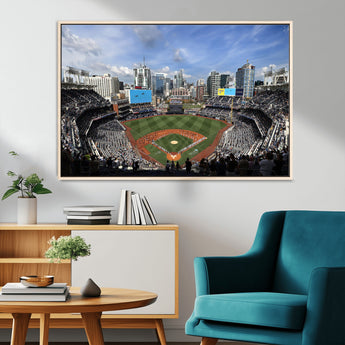 87122-MGV-FC-36X24_Natural-Petco Park Field Wall Art Canvas Print, Framed San Diego Stadium Art Picture Print, Petco Park Stadium Perfect Sport Room Decor