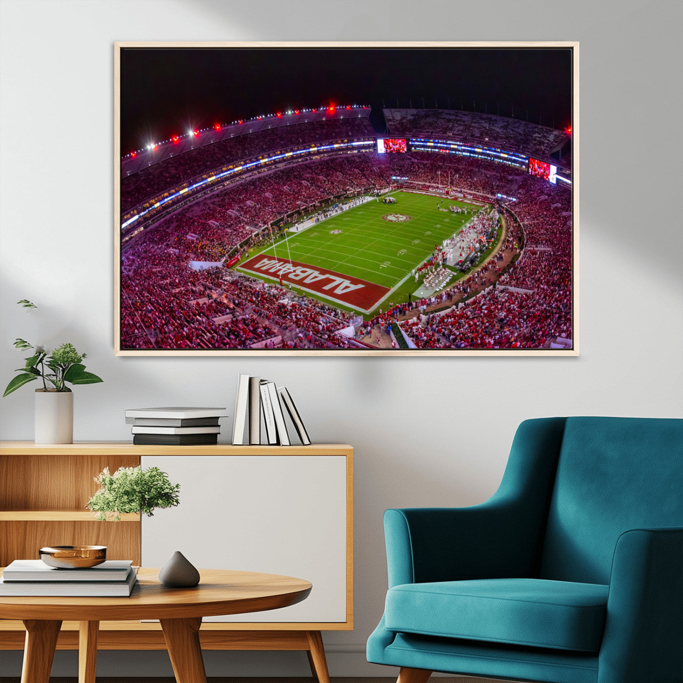 11343-MGV-CV-36X24-Bryant-Denny Stadium Wall Art – Panoramic Alabama Crimson Tide Football Field Canvas Print, Game Day Decor for Office, Man Cave or