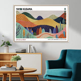 66936-MGV-CV-36X24-Kusama Wall Art – Vibrant Abstract Hills Canvas Print, Japanese Modern Landscape Poster for Living Room, Office, Studio or