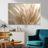 50300-MGV-FC-36X24_Natural-Pampas Grass Wall Art Canvas Print, Framed Minimalist Pampas Grass Art Picture Print, Beige Pampas Grass Perfect Minimalist Boho