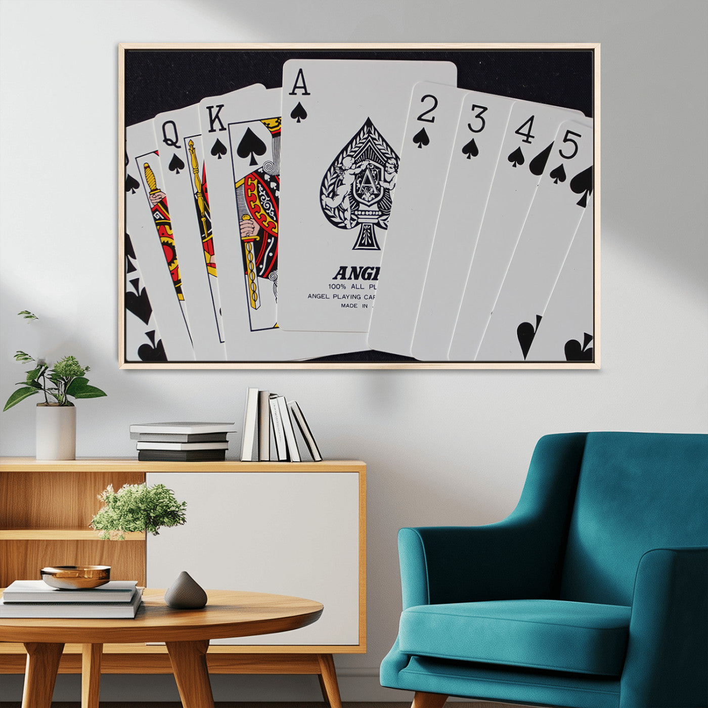 56787-MGV-FC-36X24_Natural-Playing Cards – Classic Poker Deck with Spades, Standard Size Durable Casino Quality Card Set for Magic Tricks, Blackjack, Bridge,