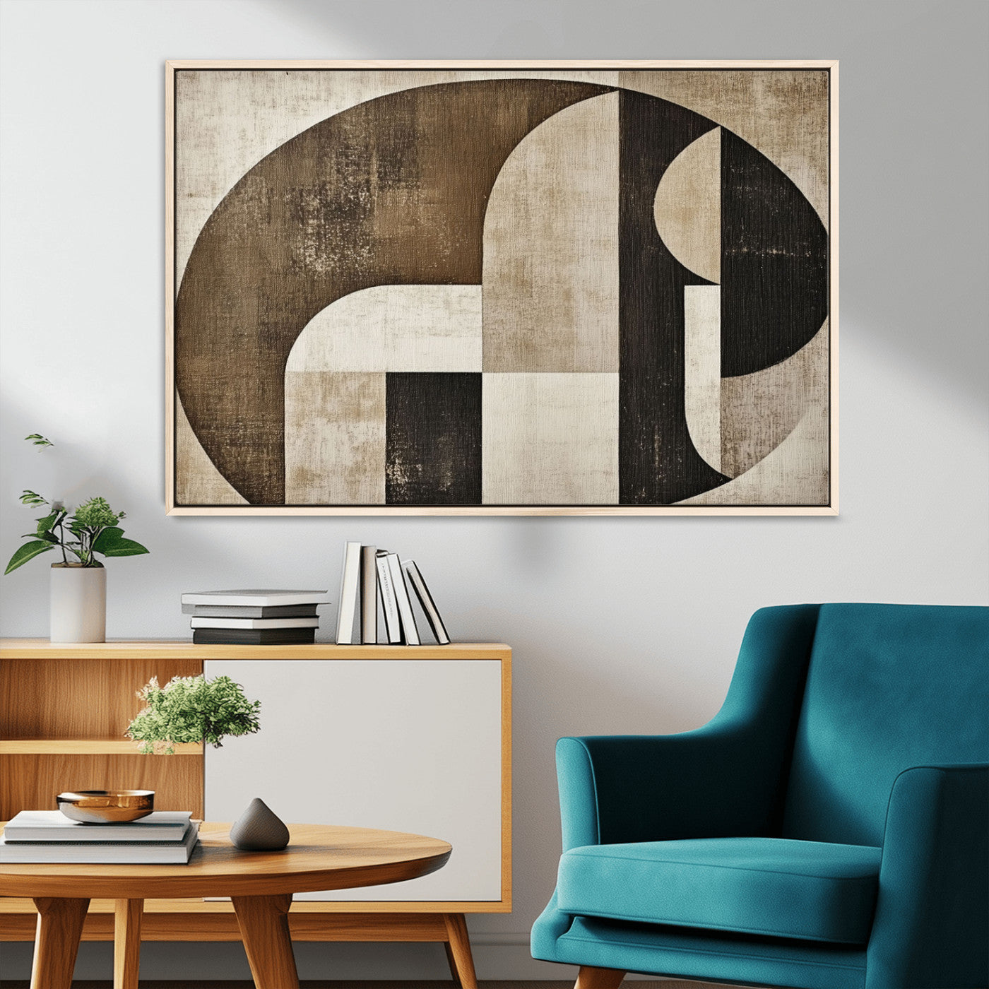 44796-MGV-CV-36X24-Wabi Sabi Wall Art Canvas Print, Framed Geometric Minimalist Art Picture Print, Modern Abstract Perfect Modern Abstract Decor