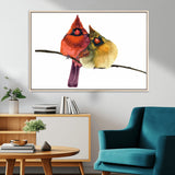 67752-MGV-CV-36X24-Cardinal Couple Wall Art – Male and Female Cardinal Canvas Print, Romantic Bird Artwork for Nature Lovers, Living Room, Bedroom,