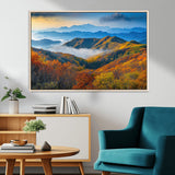 86772247-MGV-CV-36X24-Autumn Mountains Wall Art Canvas Print, Framed Fall Foliage Art Picture Print, Vibrant Hills Perfect Vibrant Nature Decor Artwork