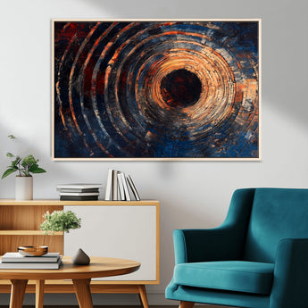 10017879-MGV-CV-36X24-Wood Tree Ring Wall Art Canvas Print, Framed Natural Wood Art Picture Print, Rustic Tree Slice Perfect Rustic Decor Artwork