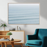 47814787-MGV-CV-36X24-Ocean Waves Wall Art Canvas Print, Framed Solo Surfer Art Picture Print, Wave Lines Perfect Minimalist Ocean Decor Artwork