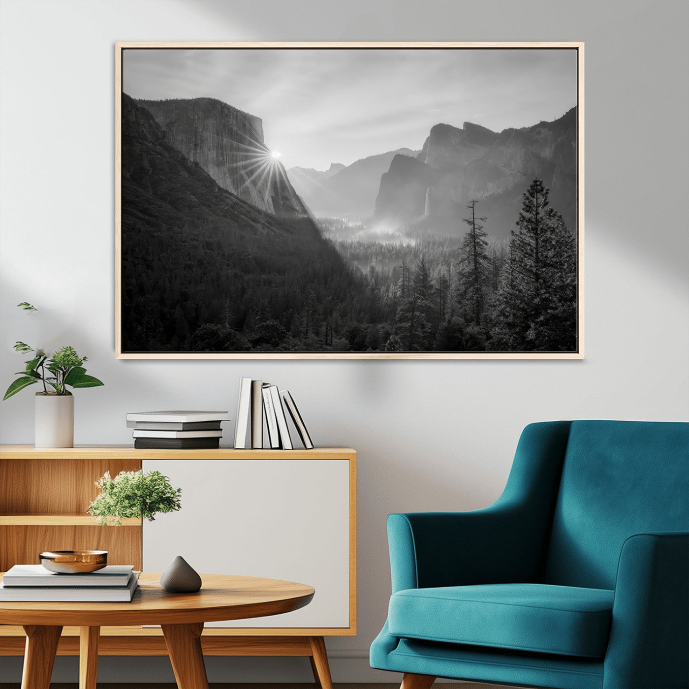 39278955-MGV-CV-36X24-Yosemite Valley Wall Art Canvas Print, Framed El Capitan Art Picture Print, Misty Mountain Perfect Modern Rustic Decor Artwork