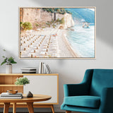 84816639-MGV-CV-36X24-Mediterranean Beach Wall Art Canvas Print, Framed Airy Coastal Art Picture Print, Summer Shore Perfect Coastal Retreat Decor