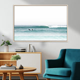 56345117-MGV-CV-36X24-Minimalist Surfing Wall Art Canvas Print, Framed Ocean Waves Art Picture Print, Soft Ocean Perfect Minimalist Coastal Decor
