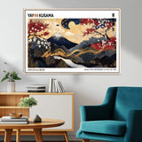 66243961-MGV-CV-36X24-Mount Fuji Japanese Wall Art – Golden Abstract Landscape Canvas Print, Cherry Blossom Painting, Modern Oriental Zen Home Decor