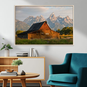 31771014-MGV-CV-36X24-Rustic Barn Wall Art Canvas Print, Framed Western Landscape Art Picture Print, Farmhouse Style Perfect Rustic Farmhouse Decor