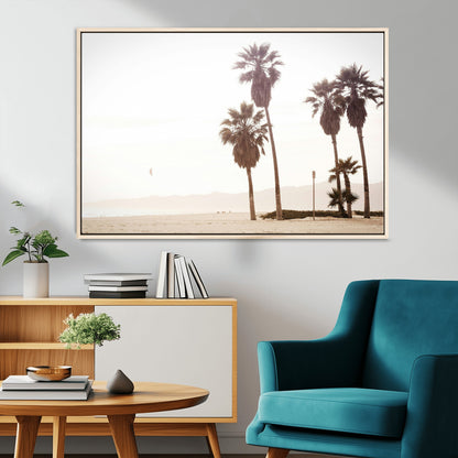 48255923-MGV-CV-36X24-Coastal Light Wall Art Canvas Print, Framed Relaxing Shoreline Art Picture Print, Minimalist Ocean Perfect Tropical Serenity Decor