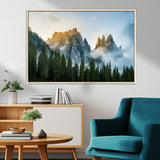 21145440-MGV-CV-36X24-Wilderness Wall Art Wall Art Canvas Print, Framed Nature Landscape Decor Art Picture Print, Misty Forest Photography Perfect