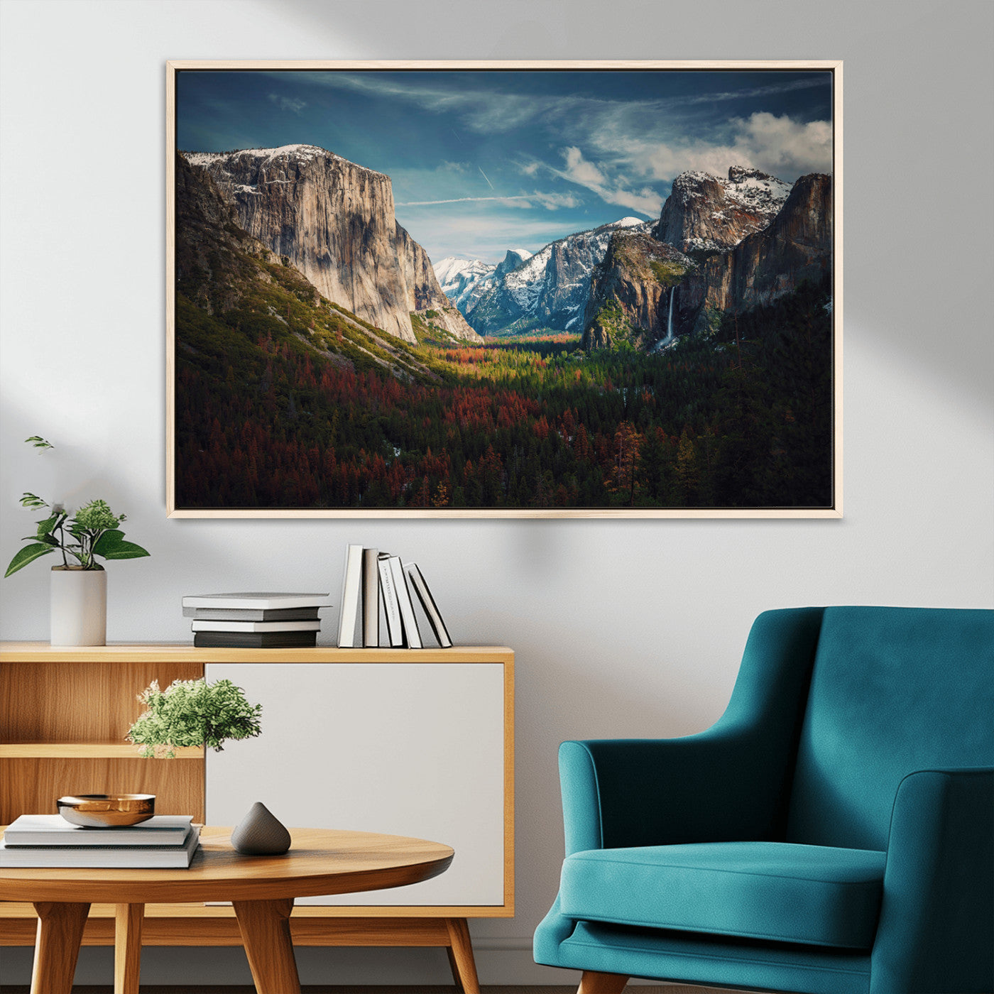 15244033-MGV-CV-36X24-Yosemite National Wall Art Canvas Print, Framed Mountain Landscape Art Picture Print, El Capitan Perfect Rustic Farmhouse Decor