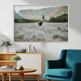 41674074-MGV-CV-36X24-Bison Wall Art – American Buffalo Wildlife Photography Canvas Print, Western Mountain Landscape Artwork Rustic Nature Decor for