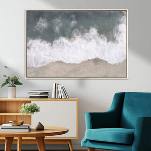 10072982-MGV-CV-36X24-Abstract Ocean Wave Wall Art – Coastal Beach Canvas Print, Minimalist Seascape Painting, Modern Ocean Inspired Artwork for Living