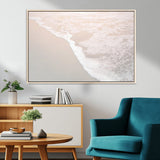 28414510-MGV-CV-36X24-Ocean Shoreline Wall Art – Minimal Coastal Beach Canvas Print, Soft Sea Foam and Sand Photography Artwork, Relaxing Nautical Decor