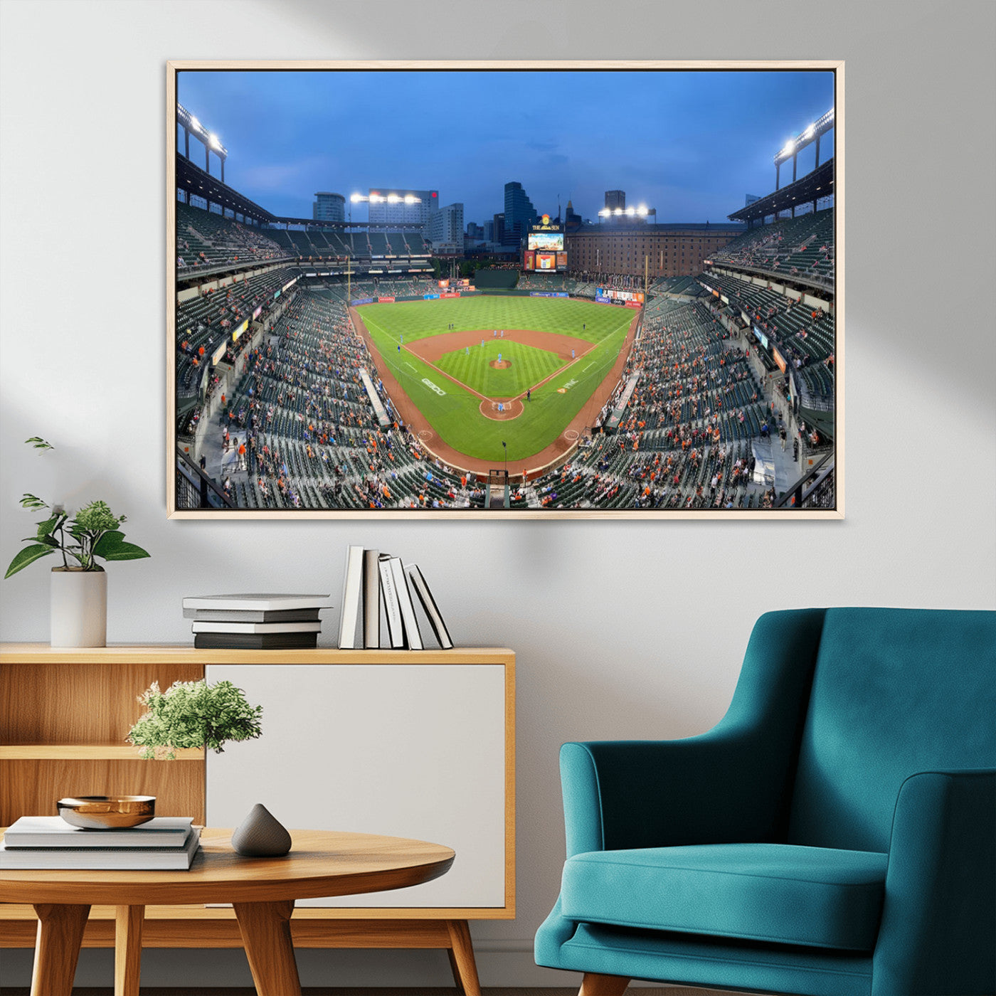 49925789-MGV-CV-36X24-Baseball Stadium Wall Art – Panoramic Ballpark Canvas Print, Game Day Sports Decor, Modern Artwork for Office, Man Cave, Sports