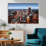 25096967-MGV-CV-36X24-Atlanta Skyline Wall Art – Vibrant Cityscape Canvas Print, Modern Night Lights Urban Decor for Office, Living Room, or Apartment