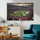 87578930-MGV-CV-36X24-Soldier Field Wall Art – Chicago Bears Football Stadium Sunset Canvas Print, Game Day Sports Decor for Man Cave, Bar, Office, or