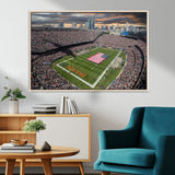 98106777-MGV-CV-36X24-Soldier Field Wall Art – Chicago Bears Stadium Canvas Print with American Flag, Game Day Football Decor for Man Cave, Bar, or