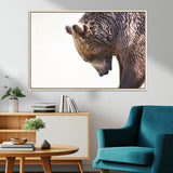 14405507-MGV-CV-36X24-Bear Wall Art – Wildlife Canvas Print with Rustic Animal Portrait and Minimalist Background, Nature Inspired Photography for