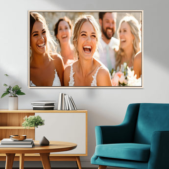 CSTM912-MGV-CV-36X24-Framed Wedding Canvas Print - Custom Wall Art Keepsake for Couples, Elegant Home Decoration Gift, Create Your Own Photo Canvas