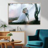 CSTM913-MGV-CV-36X24-Framed Wedding Canvas Print - Custom Wall Art Keepsake for Couples, Elegant Home Decoration Gift, Create Your Own Photo Canvas