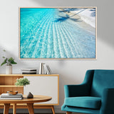68127042-MGV-CV-36X24-Beach Wall Art – Tropical Ocean Canvas Print, Clear Water and White Sand Photography Decor for Bedroom, Living Room, Office,