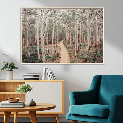 24760563-MGV-CV-36X24-Forest Wall Art – Tranquil Woodland Path Canvas Print, Scenic Nature Photography Decor for Bedroom, Living Room, Office, Cabin or