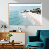 79395467-MGV-CV-36X24-Coastal Wall Art – Aerial Beach Canvas Print, Ocean Waves and Sandy Shore Photography Decor for Bedroom, Living Room, Office,